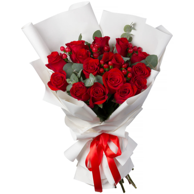 Букет «История любви» – 15 красных роз для вашей прекрасной истории Альметьевск Республика Татарстан