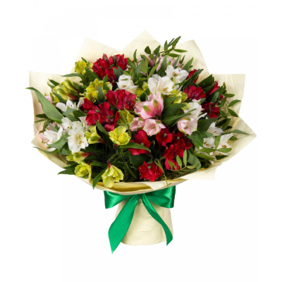 Букет «Теплые чувства» – разноцветные альстромерии с нежным посылом Альметьевск Республика Татарстан
