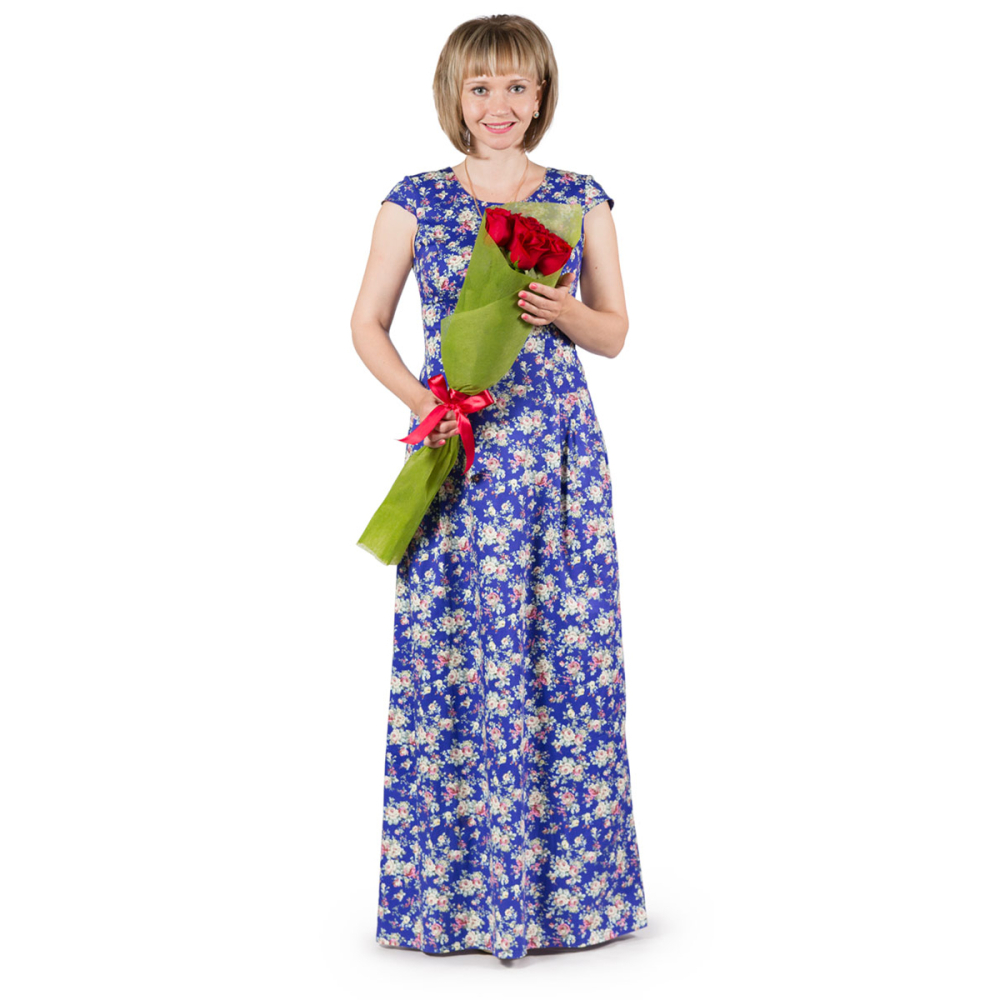 Букет из 7 красных роз в фетре