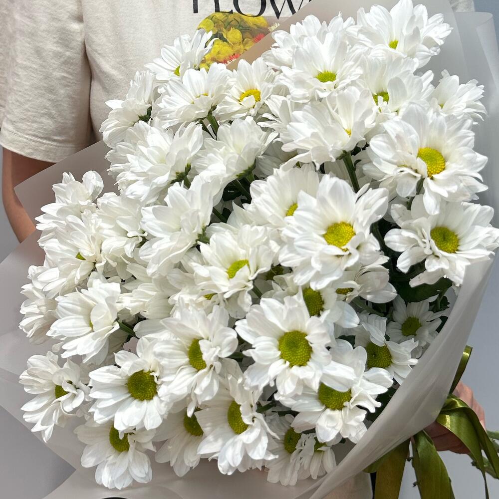 Букет «Летнее настроение» – свежесть белых хризантем Альметьевск Республика Татарстан