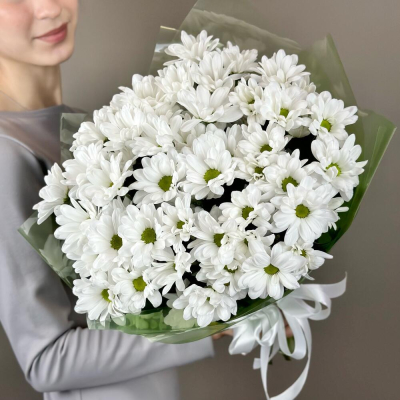 Букет «Мечты о лете» – свежесть белых хризантем Альметьевск Республика Татарстан