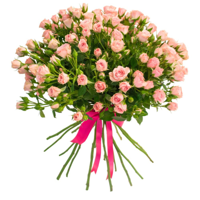 Букет «Нежные объятия» – романтика розовых кустовых роз Альметьевск Республика Татарстан
