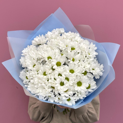 Букет «Ромашковое поле» – свежесть белых хризантем Альметьевск Республика Татарстан