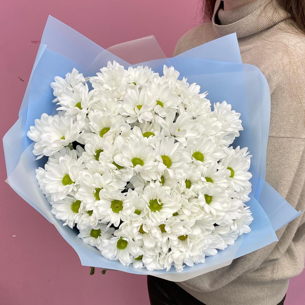 Букет «Ромашковое поле» – свежесть белых хризантем Альметьевск Республика Татарстан