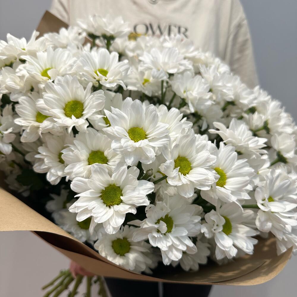 Букет «Летняя свежесть» – дыхание лета в белых хризантемах Альметьевск Республика Татарстан
