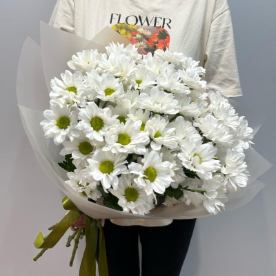 Букет «Летнее настроение» – свежесть белых хризантем Альметьевск Республика Татарстан