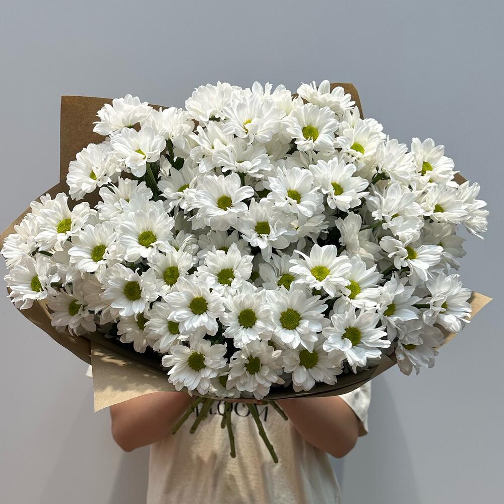 Букет «Летняя свежесть» – дыхание лета в белых хризантемах Альметьевск Республика Татарстан