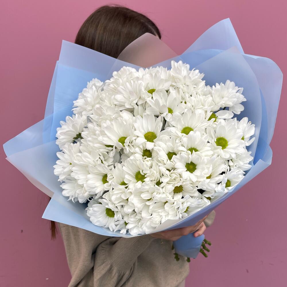 Букет «Ромашковое поле» – свежесть белых хризантем Альметьевск Республика Татарстан