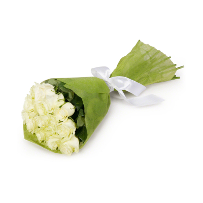 Букет из белых роз в фетре Альметьевск Республика Татарстан