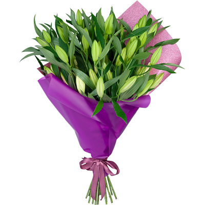 Изысканный букет из 15 свежих лилий – королевский подарок Альметьевск Республика Татарстан