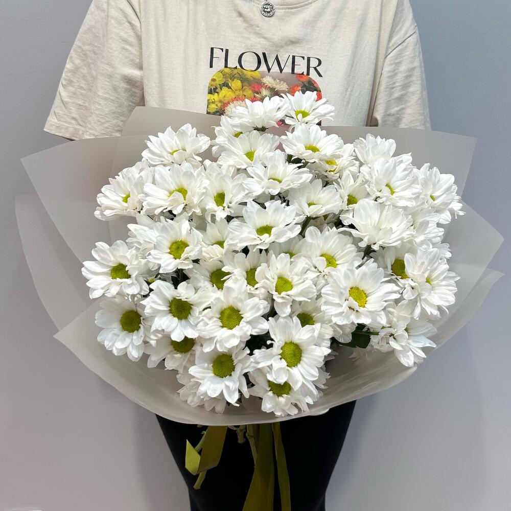 Букет «Летнее настроение» – свежесть белых хризантем Альметьевск Республика Татарстан