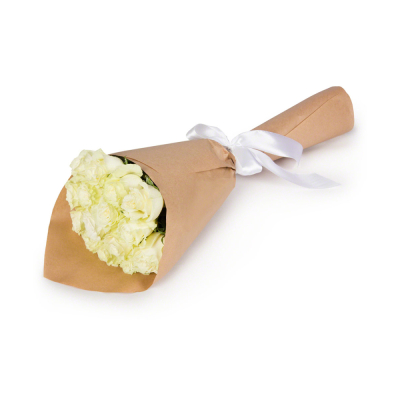 Букет из белых роз в крафте Альметьевск Республика Татарстан