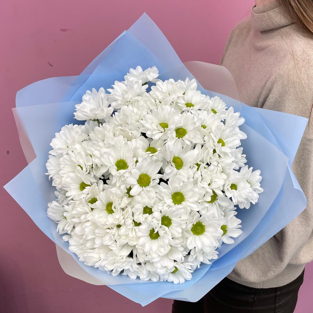 Букет «Ромашковое поле» – свежесть белых хризантем Альметьевск Республика Татарстан