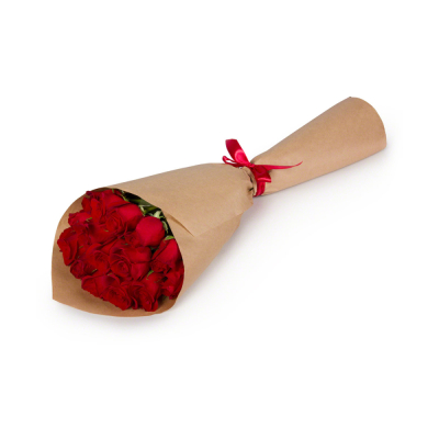 Букет из красных роз в крафтовой упаковке Альметьевск Республика Татарстан