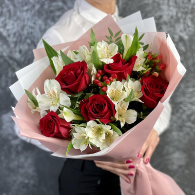 Букет «Нуар» – контраст страсти и нежности Альметьевск Республика Татарстан